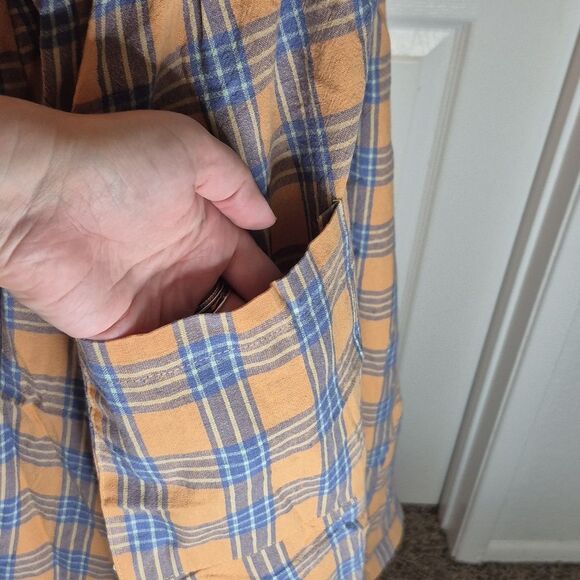 🎁3/$30🎁 Gilla Sz L Cotton Plaid Button-Down Dress - Picture 9 of 10